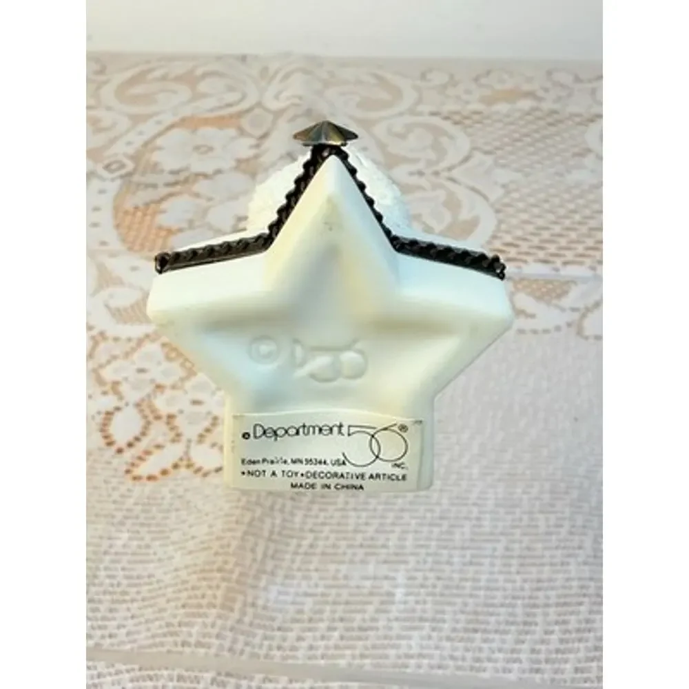Department 56 Sweet Dreams Star Angel Jewelry Box, White, Lidded Ceramic/Metal